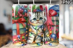 Christmas Cat Tumbler Wrap - Christmas Tumbler PNG Design Product Image 1