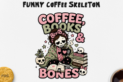 Funny Coffee Skeleton PNG Spooky Halloween Design Product Image 1