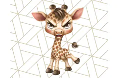 Adorable Angry Animals Clipart PNG, Cute Moody Faces Png Product Image 5
