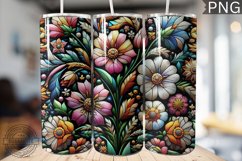 Embroidered Flowers Tumbler Wrap - High Quality 300 Dpi Product Image 1