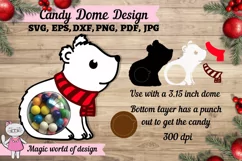 Polar Bear Candy dome Ornament svg, 3d svg cut file Product Image 5