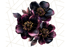 Gothic Floral PNG, Dark Aesthetic Flowers Clipart Print Product Image 5