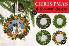 4 Christmas Photo Ornament PNG Product Image 1