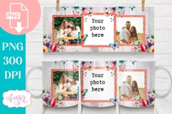 Floral photo mug template for sublimation, customizable mug Product Image 2