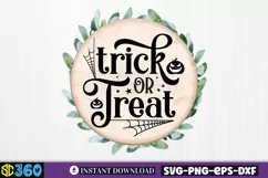 Trick or treat SVG, Halloween Door Sign SVG Product Image 3