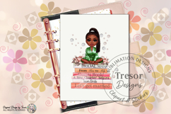 Black Bride Chibi PNG | Green Robe Bridal Shower Product Image 9