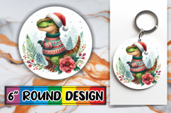 Joyful Round Keychain Magic PNG, Dino Product Image 1