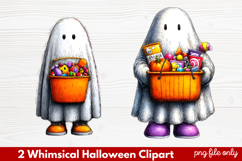 Whimsical Halloween Clipart ,Hand-Drawn Fall Holiday Product Image 1