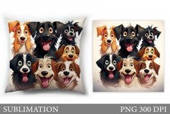 Funny Dog Sublimation. Cute Dog Pillow Sublimation Product Image 1