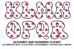 Watermelon Alphabet PNG Cute Summer Letters &amp; Numbers 300DPI Product Image 3