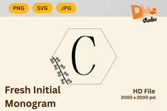 Fresh Initial Monogram - Modern Botanical Letters Product Image 1