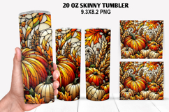 Pumpkins Skinny Tumbler 20oz Wrap Design, Halloween Tumbler Product Image 1