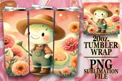 SWEET SERENITY 20oz TUMBLER WRAP, Cute Dino Product Image 1