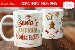 Christmas Cookies mug wrap PNG, Santa's cookie tester mug Product Image 3