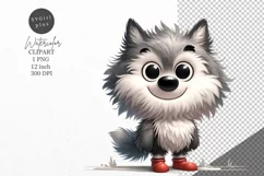 Wolf clipart, Cute animals clipart, Watercolor clipart Product Image 1