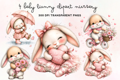 Baby Bunny Clipart Nursery PNG Product Image 1