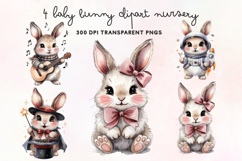 Baby Bunny Clipart Nursery PNG Product Image 1