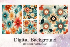 Flower Pattern Background Wallpaper Digital Paper_13 Product Image 1