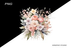 Watercolor Pastel Flowers Clipart, Wedding Flowers Clipart Product Image 1