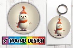 Snowman Wonderland: Festive Round Ornament PNG Product Image 1