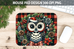 Christmas Cute Owl Mouse Pad Sublimation - Animal PNG Design Product Image 1