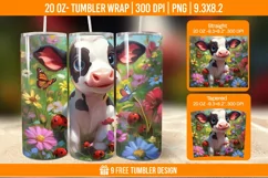 Highland Cow Tumbler Wrap Designs, Sublimation Wrap Product Image 1