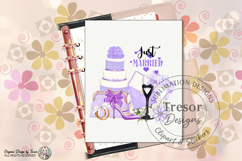 Purple Just Married Wedding PNG Bride Clipart Design Product Image 9