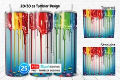 Christmas Paint Dripping 20/30oz Tumbler, BONUS 25 Tumbler Product Image 1
