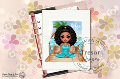 Relax Yoga Beach Meditation Design Tropical Wellness Chibi Product Image 11
