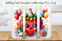 Birthday Food Character Tumbler Wrap PNG 20 oz Product Image 1