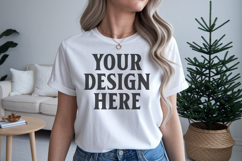 Bella Canvas 3001 Silver Christmas Shirt Mockup Product Image 1
