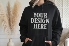 Black Gildan 18500 Hoodie Sweatshirt Mockup, 185 mock up Product Image 1