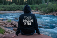 Black Gildan 18500 Hoodie Mockup, G18000 Hoodie Model mockup Product Image 1