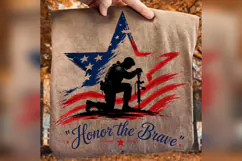 Honor the Brave PNG, Patriotic Soldier American Flag Design Product Image 3