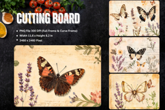 Butterfly Cutting Board Kitchen Vintage Flower Chopping_13 Product Image 1