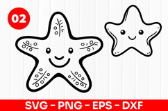 Cute Starfish Cartoon Ocean Animal SVG PNG Product Image 1