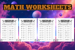 Editable Subtraction and addition Math worksheets templates Product Image 3