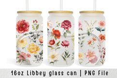 Flower Can Glass Wrap 16 Oz Libbey Can Sublimation Product Image 1