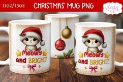 Meowy and bright mug wrap PNG, cat lover mug template png Product Image 2