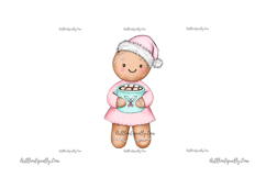 Pink Christmas Cookie Clipart Set Product Image 12