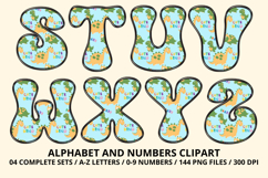 Cute Dinisaur Alphabet &amp; Numbers PNG - 300 DPI Clipart Product Image 4
