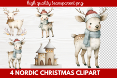 4 Nordic Christmas Clipart | Scandinavian Holiday PNG Product Image 1