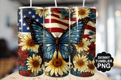 Butterfly and Sunflower Tumbler Wrap for Sublimation Product Image 1