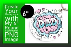 Watercolor Celebration for Dad Sublimation : Circle, Keychai Product Image 1