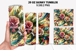 Roes Skinny Tumbler 20oz Wrap Design, Valentine Tumbler PNG Product Image 1