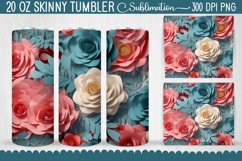 3D Rose Flowers Tumbler - 19 Designs Product Image 14