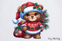 Christmas Teddy Bear Sublimation Clipart PNG Product Image 1