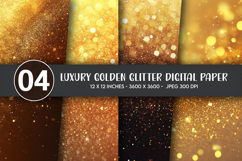 Luxury Golden Glitter Digital Paper Product Image 1