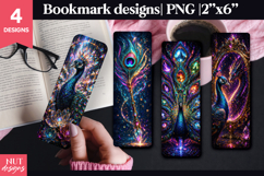 Magic Peacock Bookmark celestial bird bookmark design Product Image 1