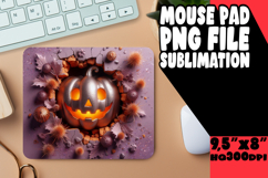 Vibrant Desk Mat Sublimation PNG, 3D Pumpkin Product Image 1